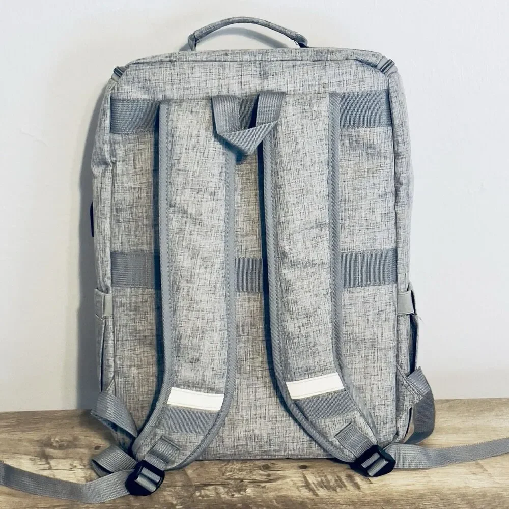 YALUNDISI Vintage Backpack Travel Laptop Backpack with usb Gray Greay NWOT - Picture 2 of 14